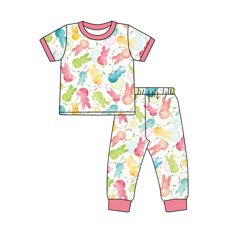 Baby Girls Easter Bunny Shirt Pants Pajamas Clothes Sets Preorder