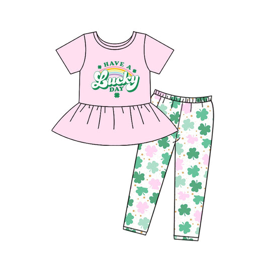 Baby Girls Pink St Patrick Lucky Top Legging Clothes Sets Preorder