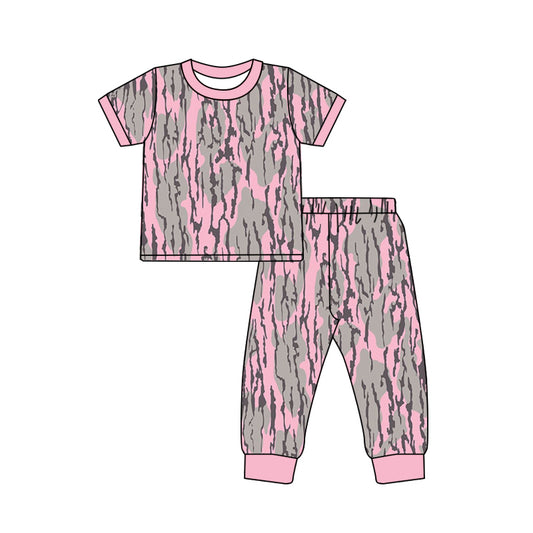 Baby Girls Pink Bottomland Camouflage Top Pants Pajamas Clothing Sets Preorder