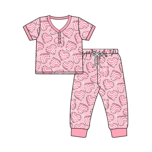Adult Women Valentines Pink Hearts Tops Pants Pajamas Preorder