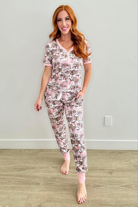 Adult Women Valentines Flowers Books Tops Pants Pajamas Preorder
