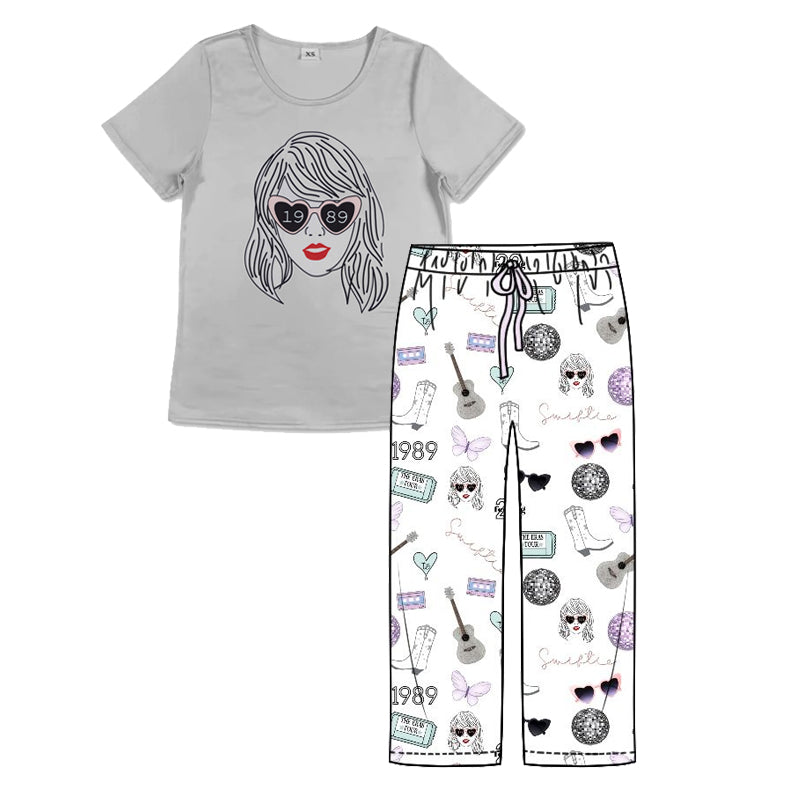 Adult Women Grey Singer TS 1989 Tops Pants Pajamas Preorder