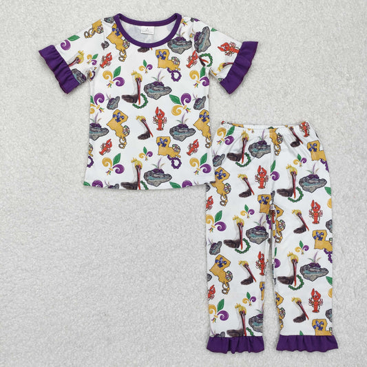 Sibling Baby Boys Girls Mardigras Top Pants Pajamas Sets