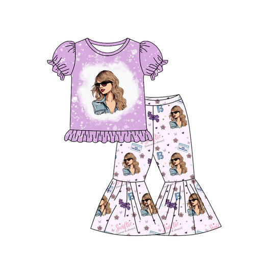 Baby Girls Lavender Singer Shirt Bell Pants Clothes Sets Preorder
