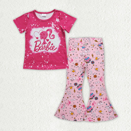 Baby Girls Doll Shirt Pink Denim Jeans Pants Clothes Sets