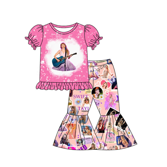 Baby Girls Singer Pink Top Bell Pants Clothes Sets Preorder