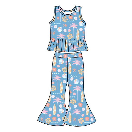 Baby Girls Beach Wear Shirt Bell Pants Clothes Sets Preorder