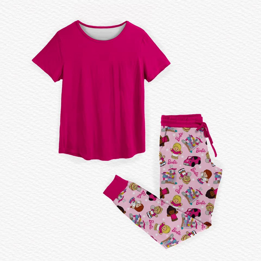 Baby Girls Cotton Doll Pink Top Pants Clothes Sets Preorder