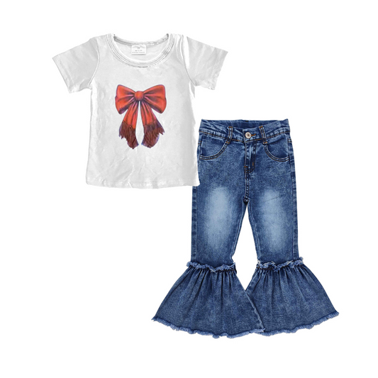 Baby Girls Western Coquette Shirt Bell Denim Pants clothes preorder