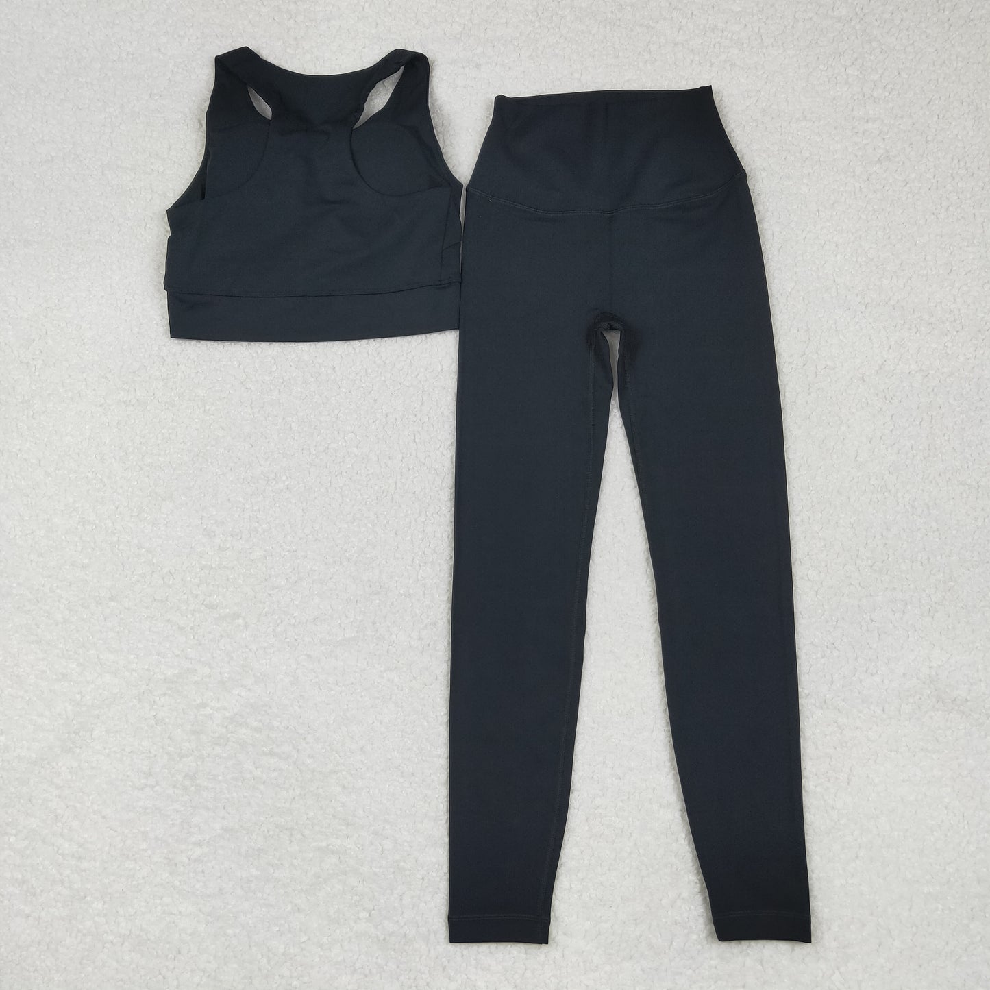 USA Adult Women Black Sleeveless Vest Top Pant Yoga Active Set