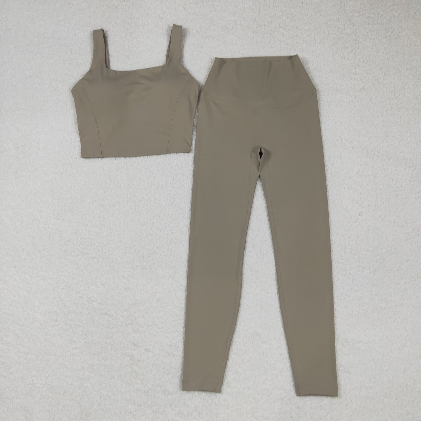 USA Adult Women Olive Strap Vest Top Pant Yoga Active Set