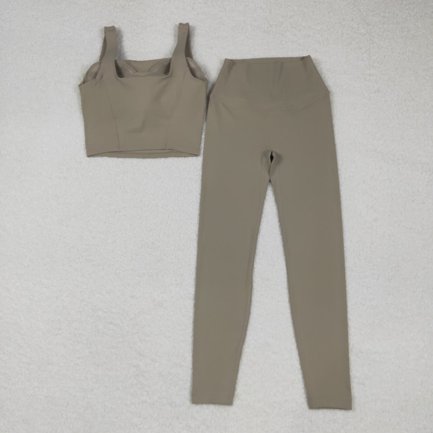 USA Adult Women Olive Strap Vest Top Pant Yoga Active Set