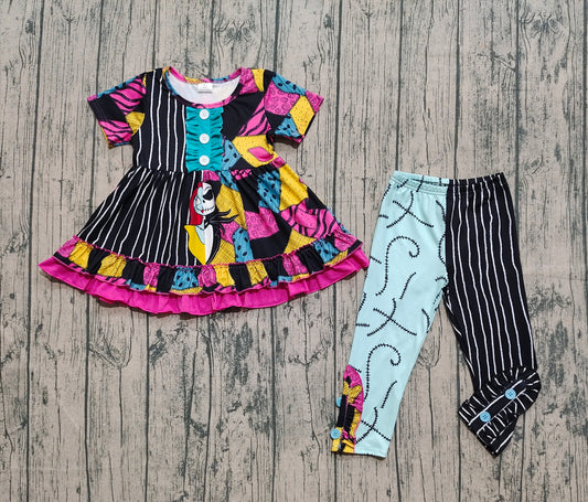 Baby Girls Cartoon Ghost Tunic Stripes Leggings Halloween Sets