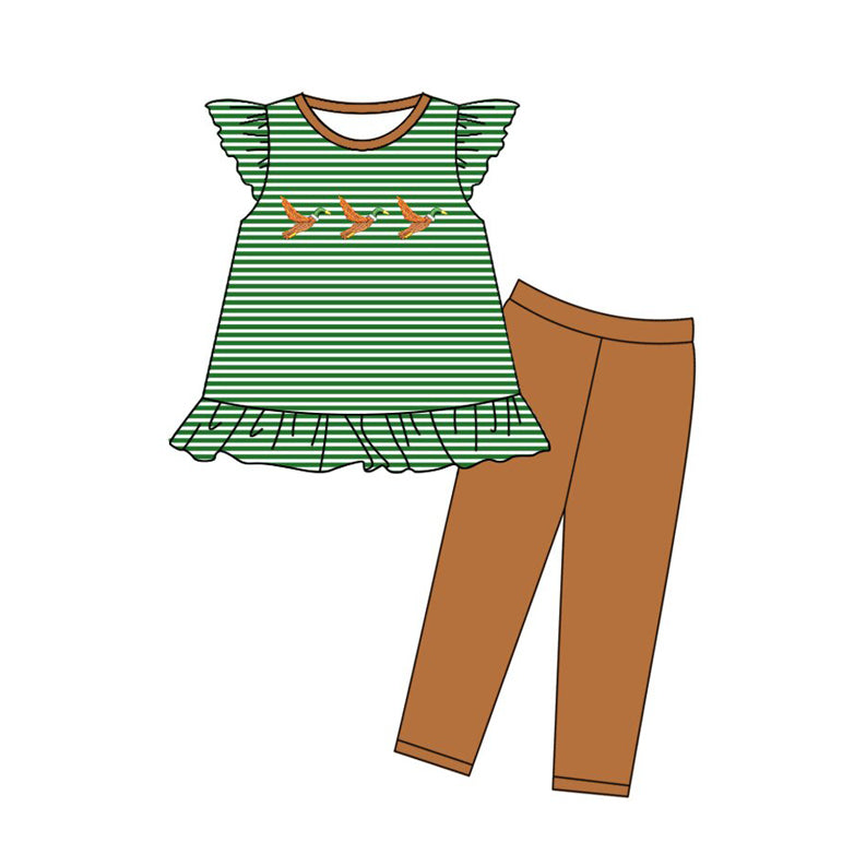 Baby Girls Stripe Ducks Tunic Leggings Clothes Sets Preorder