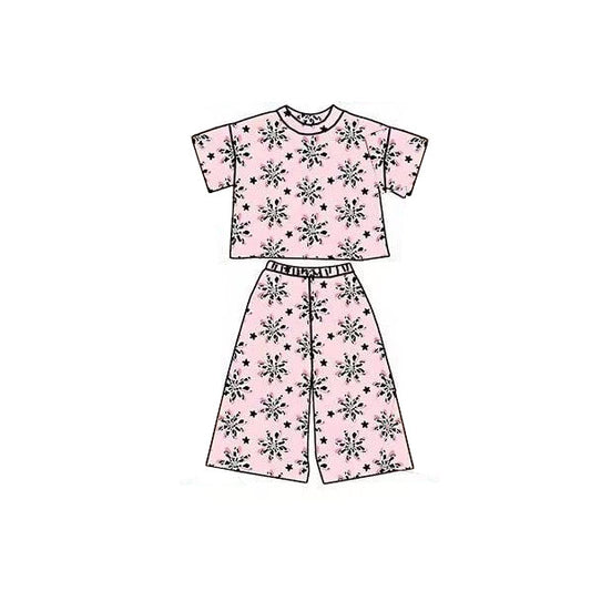 Baby Girls Stars Snowflakes Top Flare Pants Clothes Sets Preorder