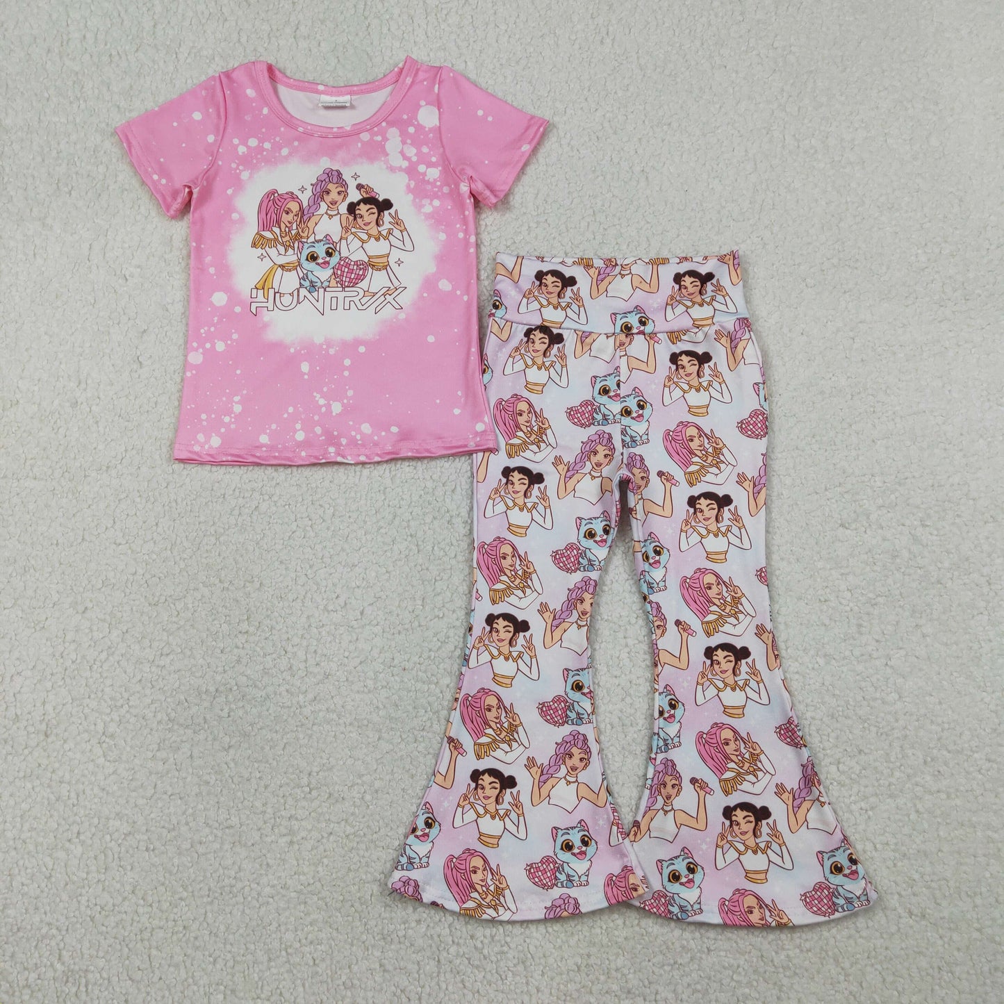 Sibling Baby Girls Cartoon Demon Hunter Top Pants Pajamas Clothes Sets