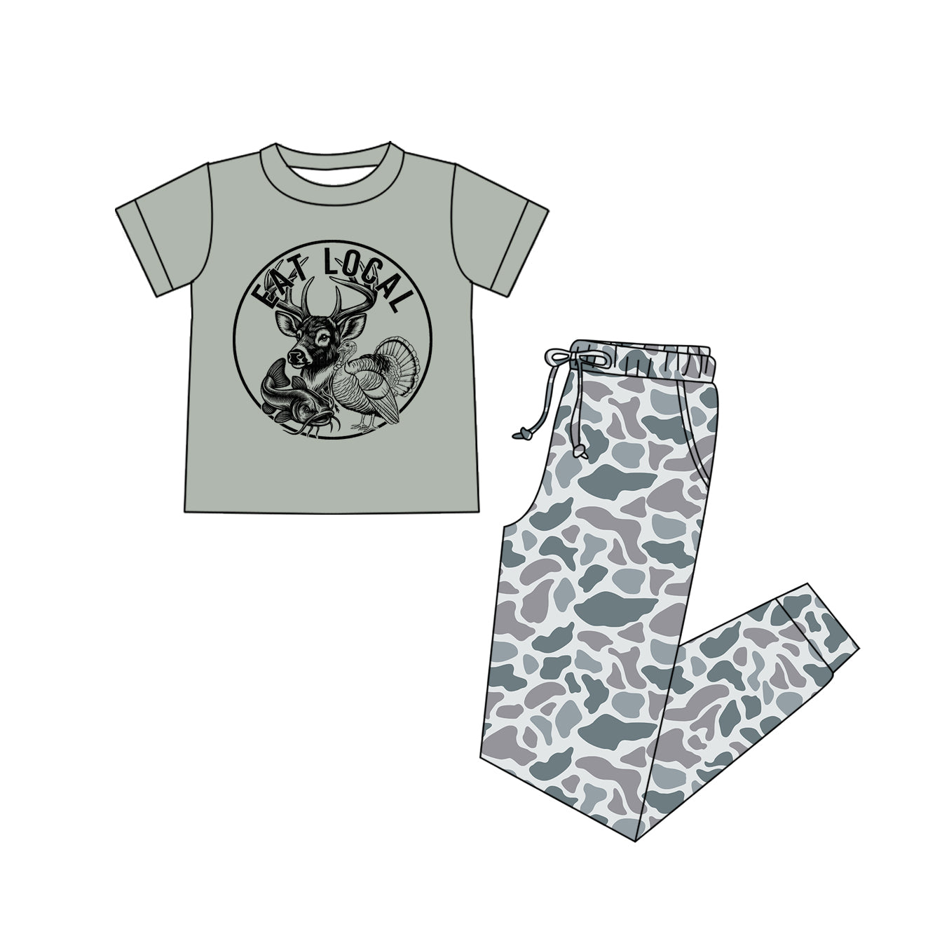 Adult Women Deer Eat Local Top Camo Pockets Legging Pants Hunting Clothes Sets Preorder