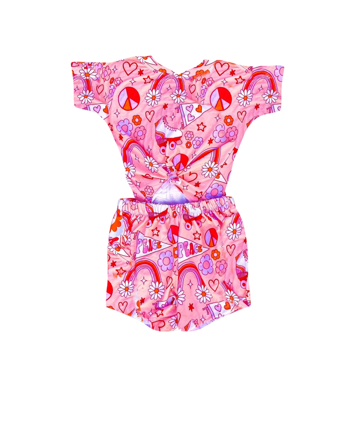 Baby Girls Toddler Skate Flowers Shirt Bummies Clothes Sets Preorder