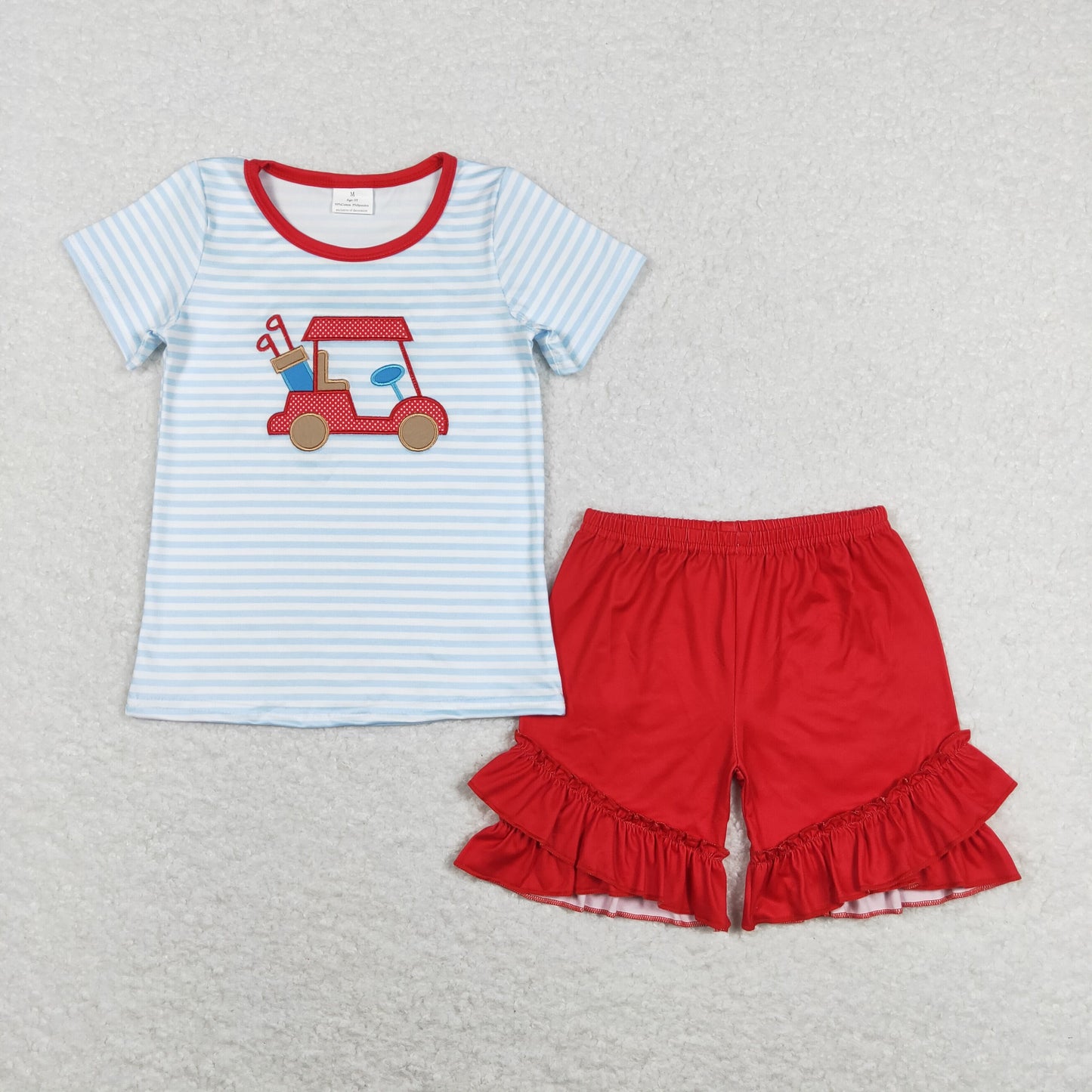 Sibling Baby Girls Embroidery Golf Shirts Top Ruffle Shorts Summer Clothes Sets