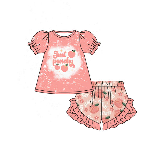 Baby Girls Just Peachy Tunic Top Ruffle Shorts Clothes Sets Preorder