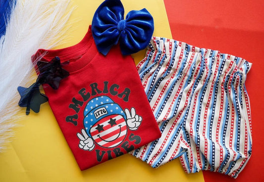 Baby Boys America Smile Shirts Shorts 4th Of July Clothes Sets Preorder