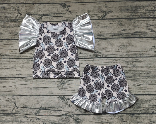 Baby Girls Smile Leopard Flutter Tee Shirts Ruffle Shorts Outfits Clothes Sets
