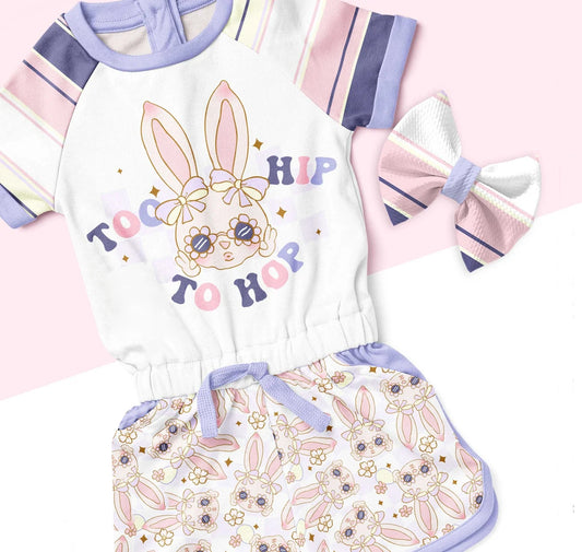 Baby Girls Rabbit Top Easter Shorts Clothes Sets Preorder
