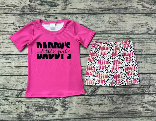 Baby Girls Daddy's Little Girl Top Biking Shorts Clothes Sets