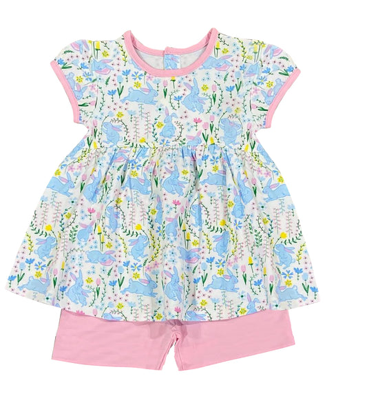 Baby Girls Easter Spring Rabbit Tunic Shorts Clothes Sets Preorder