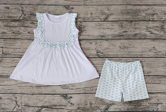 Baby Girls Bib Sleeveless Tunic Crabs Shorts Clothes Sets