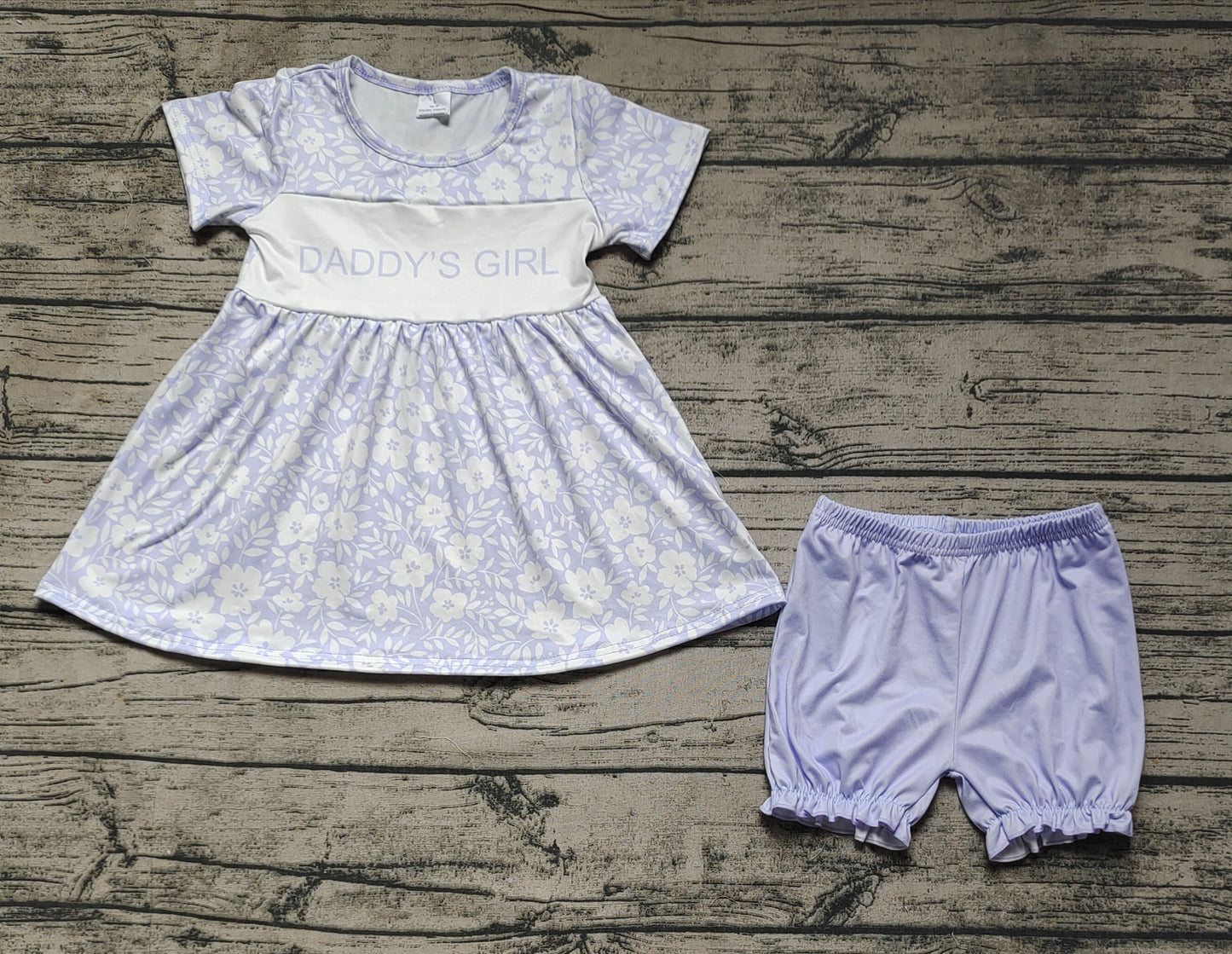 Baby Girls Daddy's Girl Short Sleeve Tunic Top Summer Shorts Clothes Sets