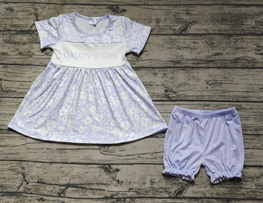 Baby Girls Daddy's Girl Short Sleeve Tunic Top Summer Shorts Clothes Sets