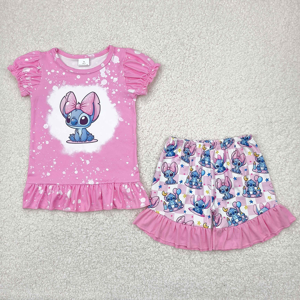 Baby Girls Pink Mouse Top Summer Shorts Clothes Sets