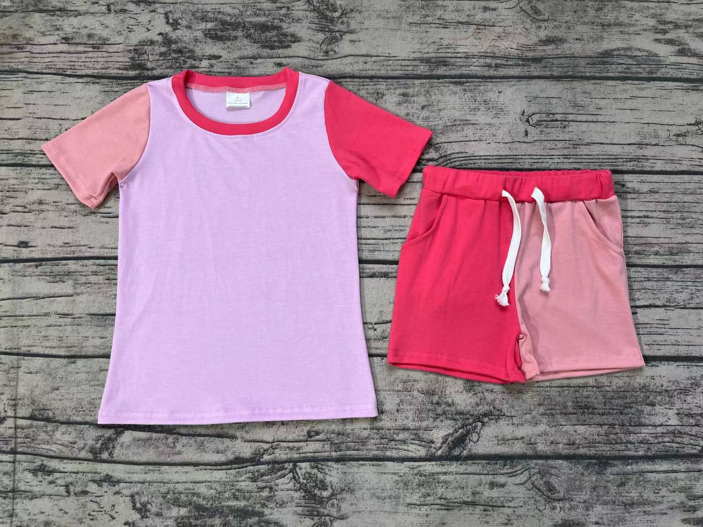 Baby Girls Pink Shirt Shorts Sports Clothes Sets