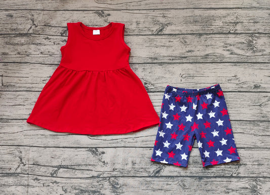 Baby Girls Sleeveless Tunic Top Stars Shorts Clothes Sets
