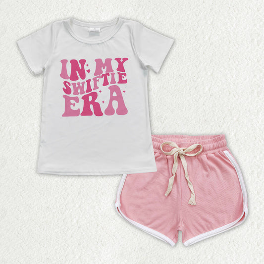 Baby Girls Pink Era Singer Shirt Elastic Shorts Clothes Sets