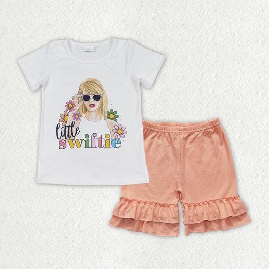 Baby Girls Summer Little Singer Shirt Top Ruffle Shorts Clothes Sets