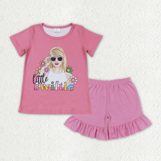 Baby Girls Summer Little Singer Shirt Top Ruffle Shorts Clothes Sets