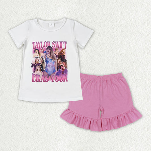 Baby Girls Tour Singer Shirt Top Ruffle Shorts Clothes Sets