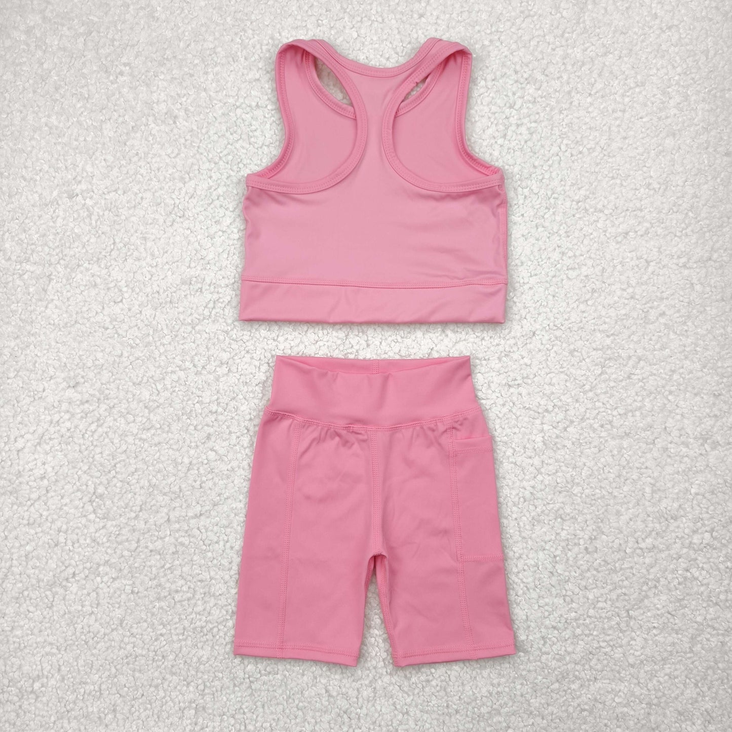 Baby Girls Pink Athletic Active Wear Top Shorts Clothes Sets
