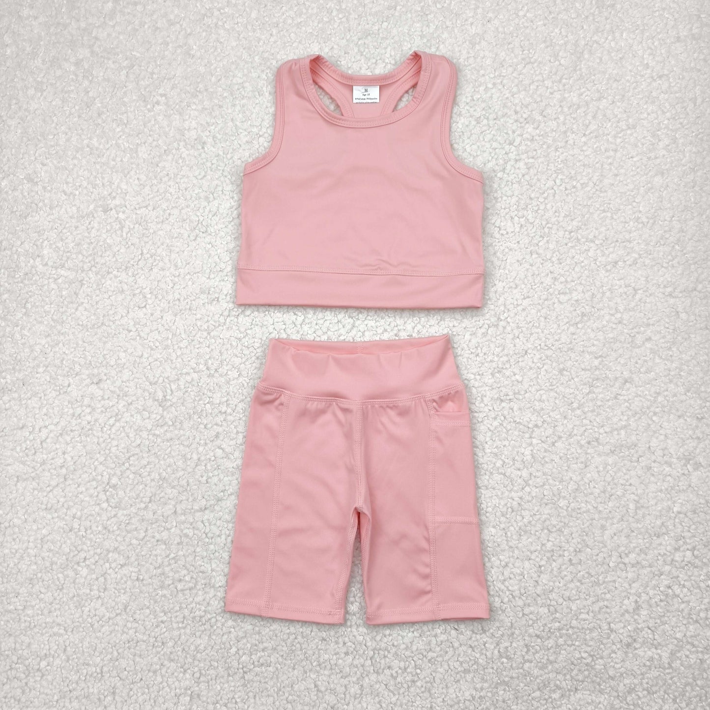 Baby Girls Pink Vest Top Sports Shorts Clothes Sets