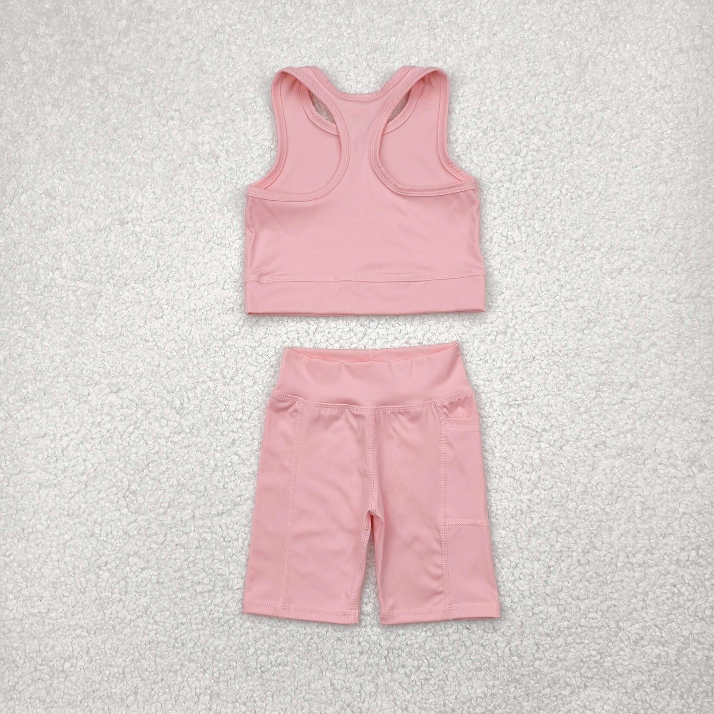Baby Girls Pink Vest Top Sports Shorts Clothes Sets