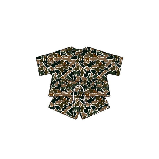 Baby Boys Brown Camouflage Shirt Shorts Clothes Sets Preorder