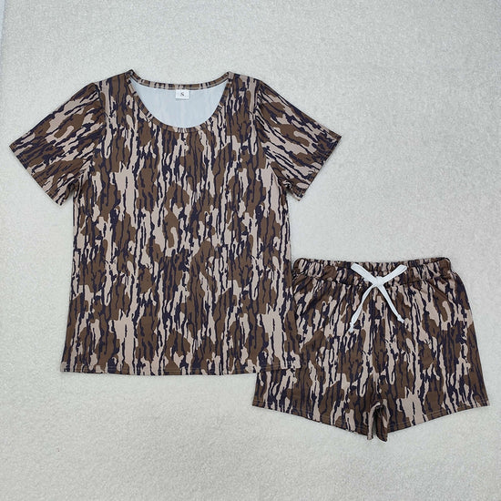 Sibling Adult Women Short Sleeve Tops Shorts Pajamas Sets