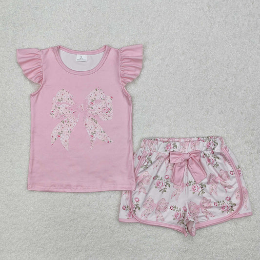 Sibling Baby Girls Pink Flowers Summer Rompers Outfits