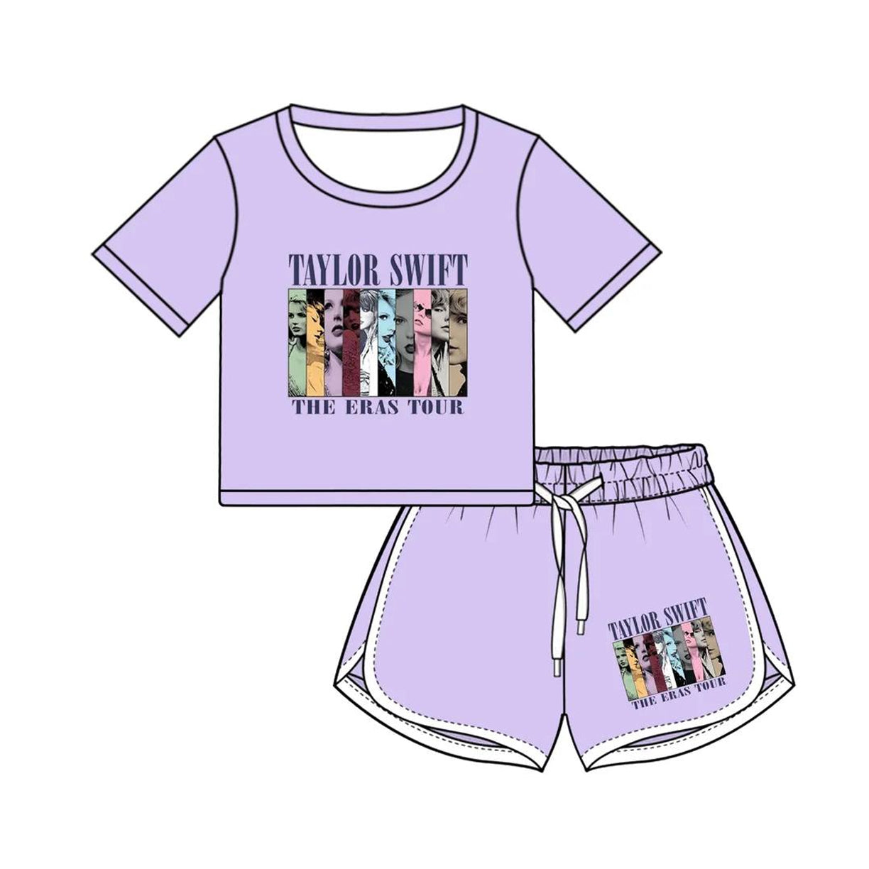 Adult Women Singer Purple Tour Tops Shorts Clothes Sets Preorder
