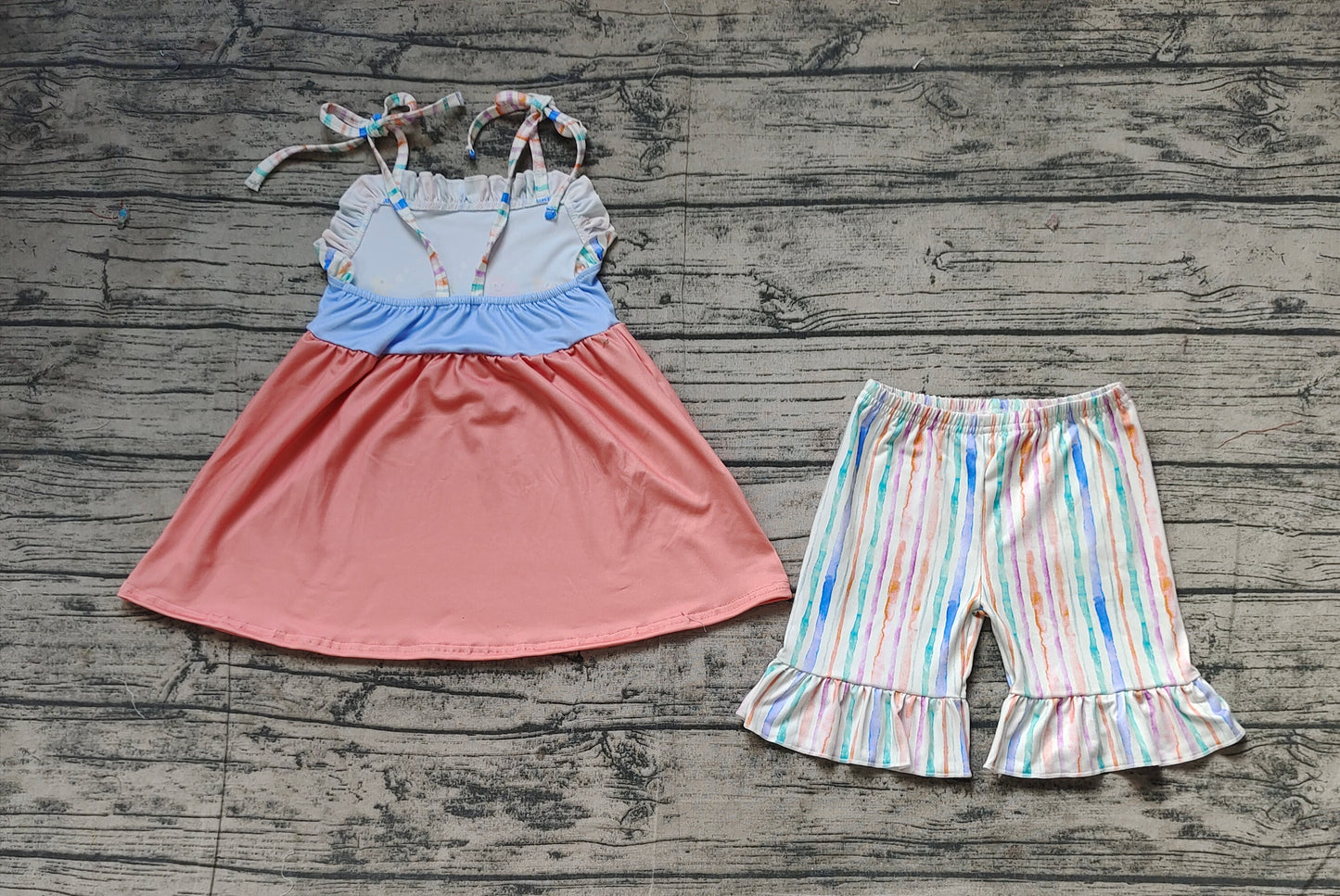 Baby Girls Sea Animals Tunic Ruffle Shorts Sets Preorder