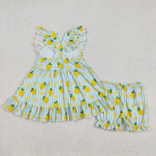 Baby Girls Mama's Main Squeeze Tunic Lemon Shorts Sets