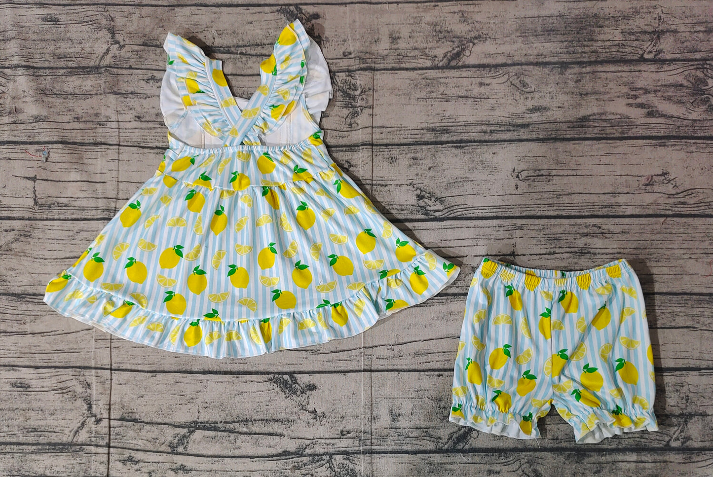Baby Girls Mama's Main Squeeze Tunic Lemon Shorts Sets