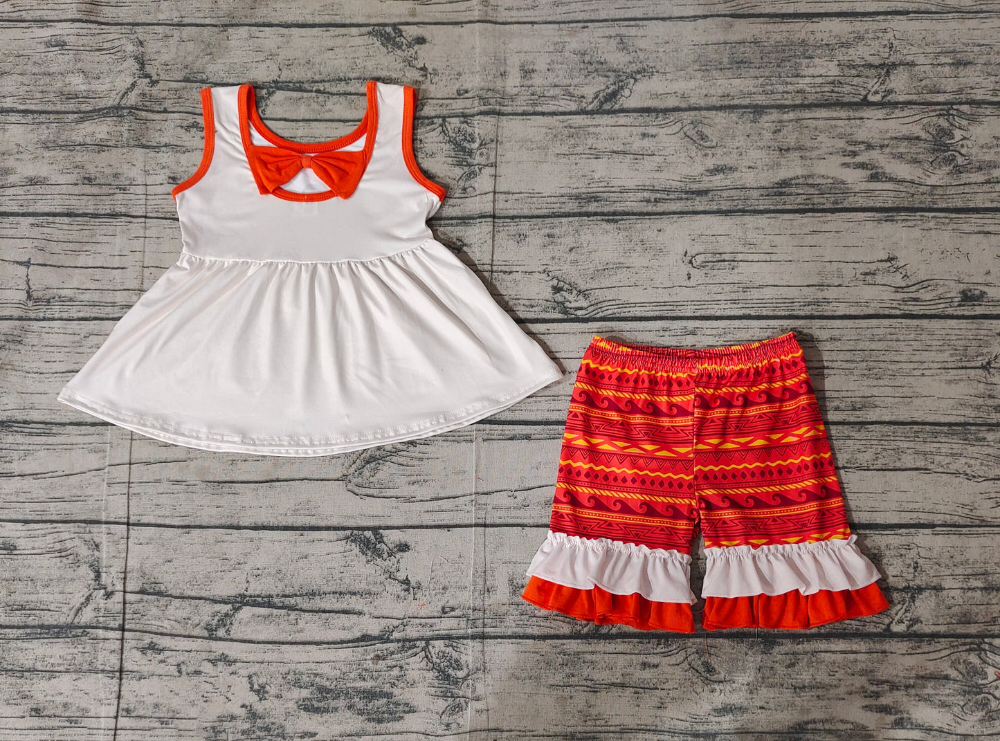 Baby Girls Island Princess Tunic Ruffle Shorts Clothes Sets